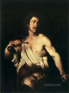 Bernardo Strozzi Painting - David With The Head Of Goliath Italian Baroque Bernardo Strozzi